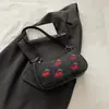 Nuevo Bolso Boston de Mezclilla Cereza de Lujo Ligero 2026 para Mujer, Bolso de Mano de Nicho Vintage, Bolso Cruzado Versátil y Moderno