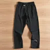 ¡Nicho Japonés! ¡Corte 3D! Tejido de Rizo DelgadoPantalones Deportivos de Verano para Hombre con Cordón Ajustable y Corte Cónico Modernos