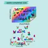 Va-F635 Mariposa Personalizada con Láser Slogan en Inglés Dormitorio Sala de Estar Entrada Decorativo Pegatina de Pared Autoadhesiva Venta al por Mayor Comercio Exterior