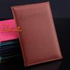 Couro Pu Inglês Porta-Passaporte Livro de Passaporte Porta-Passaporte Curto Conjunto Fino de Bolsas para Passaporte Feito Logo Publicidade