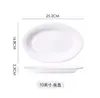 Prato de Peixe Cerâmico Atacado Branco Puro Doméstico Prato para Peixe Cozido Prato Irregular Prato Louça de Restaurante Uso Comercial