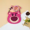 Bolsas Infantis Urso Morango Desenho Animado Bolsa de Silicone Bolsa de Ombro Transversal Acessórios da Moda Porta-Moedas para Meninas Bolsa Pequena no Atacado