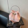 Bolsa de Mano Estilo Nuevo de Gama Alta para Verano, Bolso Cubo para Mujer con Cadena y Cordón, Bolso de Hombro, Bolso Cruzado de Nicho