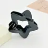 Presilha de Cabelo Cor de Chá com Leite Retrô Estilo Francês, Presilha de Garra Grande Transparente para a Parte de Trás da Cabeça, Presilha Tubarão Elegante Coreana para Meninas