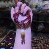 Pulsera Vintage al por Mayor de Arena Dorada Morada Cinnabar de Mina Antigua para Mujer, Joyería Étnica con Cuentas