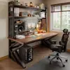 Mesa de Computador Mesa de Estudo Mesa de Escritório Conjunto Completo com Mesa e Cadeira Painel Perfurado Mesa Gamer Estante de Chão