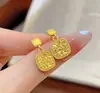 Joyería de Estilo Étnico, Colgante Cuadrado de Hielo Triturado Brillante Pendientes Pequeños con Forma de Pan, Diseño de Pendientes de Lujo Ligero de Gama Alta Venta al por Mayor