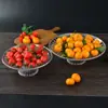Prato de Frutas Acrílico Plástico KTV Bar Sala de Estar Moderna Transparente Estilo Europeu Lanche Doce Criativo Base Alta Fruteira