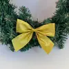 Decoración navideña de lentejuelas transfronteriza de 9 cm, lentejuelas doradas, lazo grande, corona festiva, accesorios para caja de regalo, decoración de árbol de Navidad