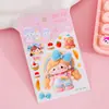 Pegatinas 5D tridimensionales con relieve para niñas, dibujos animados infantiles, autoadhesivas, impermeables, decoración DIY para funda de teléfono, patrones pequeños