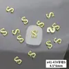 X41 novo dourado 26 letras em inglês joias para unhas atacado simples tridimensional liga metálica diy decoração de unhas