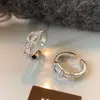 Anel Aberto Oval de Zircônia Super Brilhante, Estilo Exquisito e de Luxo Leve, Anel para Dedo Indicador, Personalizado, Joia Fashion e de Alto Padrão