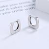 Pendientes geométricos cuadrados de plata de ley 925 para mujer, estilo europeo y americano, con diseño de nicho simple, con hebilla de aro grande y viento frío, joyería japonesa y coreana.