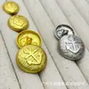 Botões de metal listrados estilo náutico vintage para ternos, casacos de lã tricotada, botões decorativos simples e versáteis para costura à mão