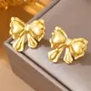 Es0005 Pendientes Clásicos Europeos y Americanos de Lujo Ligero con Diseño de Rosca Redonda de Acero Inoxidable Joyería de Oreja Versátil y de Moda para Mujeres