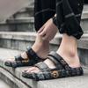 Comércio Exterior Pantufas Plus Size Masculinas Verão Roupa Externa Esportiva Antiderrapante Sensação de Palha Masculinas Sandálias de Coco Cyber-famosas com Solado Grosso