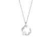 Libro Rojo Elegante Guirnalda Estilo Hada Collar para Mujer Color Mágico Rosa Luna Creciente Cadena para Clavícula Joyería Versátil para el Cabello