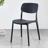 Silla de Comedor para Uso Doméstico, Silla de Plástico Engrosado, Apilable, Cómoda para Sentarse Largo Tiempo, Silla para Mesa de Comedor, Taburete de Diseño Creativo con Respaldo