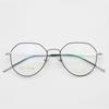 51Por favor Mesmo Modelo Versão Titânio Puro Armação de Óculos Polygonal de Aro Completo para Homens e Mulheres, Ultraleve, Adequada para Lentes de Grau 8807