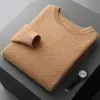 Suéter de Lana Cálido para Hombre Transfronterizo Cuello Redondo Pulóver Engrosado Otoño e Invierno Cachemir Tejido Camiseta Básica