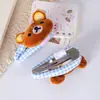 Pinzas para el pelo de Rilakkuma para otoño e invierno, pinzas de oso de peluche para niñas, pinzas dulces y versátiles para flequillo lateral en estilo japonés y coreano