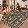Alfombra de suelo de cachemira sintética navideña, decoración festiva, alfombra para sala de estar con árbol de Navidad, manta para sofá resistente a la suciedad, alfombra de noche para dormitorio