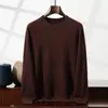 Suéter de Caxemira Outono e Inverno Masculino Gola Alta Meia Manga Pulôver Luxo Acessível Casual de Negócios Camisa Base de Tricô