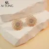 Pendientes de Alta Gama de Nicho Aitong Jewelry Pendientes Versátiles Elegantes Serie Girasol Ins Coreano Pendientes para Mujer