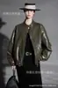Elegante Chaqueta de Cuero de Oveja Estilo Motero para Mujer, Nuevo Modelo Primavera 2026, Chaqueta de Cuero Genuino de Cuello Alto de Alta Gama, Abrigo Corto Versátil