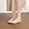 Sapatos femininos estilo francês de bico fino, nova coleção outono 2026, bico fino, com tachas, de calçar, sapatinhos de couro, flats femininos, mocassins elegantes