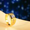 Anillo para hombre de alta gama con diamantes chapado en oro de 18 quilates de AliExpress, nuevo anillo de boda de moda dominante para hombre europeo y americano, regalo de cumpleaños