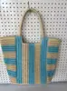 Nova Bolsa de Palha Listrada de Ombro Único, Bolsa Artesanal Tecida à Mão, Bolsa Feminina Casual, Bolsa de Praia de Corda de Papel Tecido de Papel