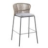 Silla de bar moderna e informal, combinación de mesa y silla de ratán para interior y exterior, respaldo para el hogar, taburete alto, venta al por mayor