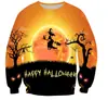 Suéter Divertido de Halloween com Elementos de Desenho Animado para Homens e Mulheres, Pulôver de Feriado, Blusa Top de Terror com Estampa 3D Infantil