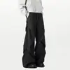 Pantalones de Vestir Anchos con Pliegues Estilo Americano para Hombre, Marca Trendy de Primavera Cleanfit Pantalones Paracaídas Holgados, Pantalones Casuales Versátiles de High Street