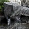 Cuenco de Agua de Piedra Montaña Negra, Fuente de Agua Corriente, Fuente de Jardín Estilo Chino, Talla de Piedra Natural, Cuenco de Piedra para Paisajismo de Jardín, Piedra de Paisajismo de Forma Irregular