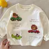Camiseta Estampada Desenho Animado Infantil 206 Primavera e Outono Novo Estilo Meninos e Meninas Algodão Puro Soltinho Top Bebê Casual Manga Longa Fashion