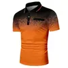 Camisa tipo polo para hombre de manga corta para comercio exterior transfronterizo con estampado 3D, polo casual de moda con cuello de solapa, hecho a medida según el diseño
