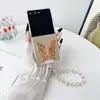 Adequado para Samsung Zflip 30% de desconto Espelho Empilhado Canto Quatro Anti-Queda Acrílico Zflip6 Suporte Borboleta Pulseira Capa Protetora