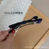 Grampo de Cabelo Casual Elegante para Adultos na Parte de Trás da Cabeça, Presilha de Mola com Laço de Tecido Azul Marinho, Presilha para Rabo de Cavalo, Acessório de Cabelo com Flor