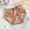 Calzones de encaje satinado de lujo ligero estilo francés para mujer, de cintura media, con panel de malla, transpirables, estilo puro y deseable, con lazo exquisito, para niñas
