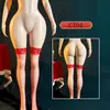 Lencería Sexy Estilo Europeo y Americano para Provocar y Seducir, Medias de Red con Parches de Encaje, Lencería Puro Deseo Ct04
