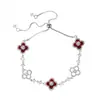 Pulsera Exquisita de Trébol con Diamantes Brillantes de Imitación Nácar con Diseño Hueco y Diamantes, Estilo Deslizante, Moda de Lujo Ligero, Joyería al por Mayor Súper de Hada