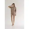 Moda Transfronteriza Europea y Americana Verano 2025 Cardigan de Botones Manga Corta Top de Hongo Shorts Conjunto de Dos Piezas Ropa de Casa para Mujer