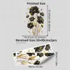 Zn4999N Adesivos de Parede Florais com Contorno Preto e Dourado de Luxo Leve para Sala de Estar Hall de Entrada Canto da Escada Adesivos de Parede Decorativos de Alta Qualidade