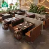 Buffet de Mariscos Cocina de Inducción Integrada Mesa para Hot Pot Campana Extractora de Tiro Descendente Cadena de Restaurantes de Barbacoa Cabina Comercial Sofá