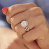 Hecheng fábrica directa 2019 nuevo anillo de pareja de circonia de venta caliente transfronteriza juego de tres anillos con diamantes incrustados