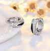 Pinzas para Orejas Qiaolanxuan de Plata Pura con Aguja Estilo Coreano Incrustadas con Diamantes, Pendientes de Moda Tendencia, Pendientes Elegantes y Versátiles en Oro Rosa para Mujer