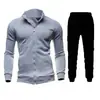 Nuevo Nuevo Suéter deportivo para hombre con cremallera y cuello alto, abrigo tipo suéter para hombre, cárdigan liso para hombre, traje