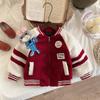Abrigo para Niños Forro de Polar Engrosado Otoño e Invierno Nuevo Estilo Occidental Ropa de Invierno de Béisbol para Bebé Ropa de Algodón Cálida para Niños Moda
